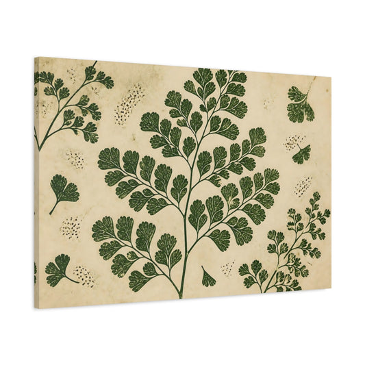 Main Mockup. Botanical Maidenhair Fern shown as canvas print