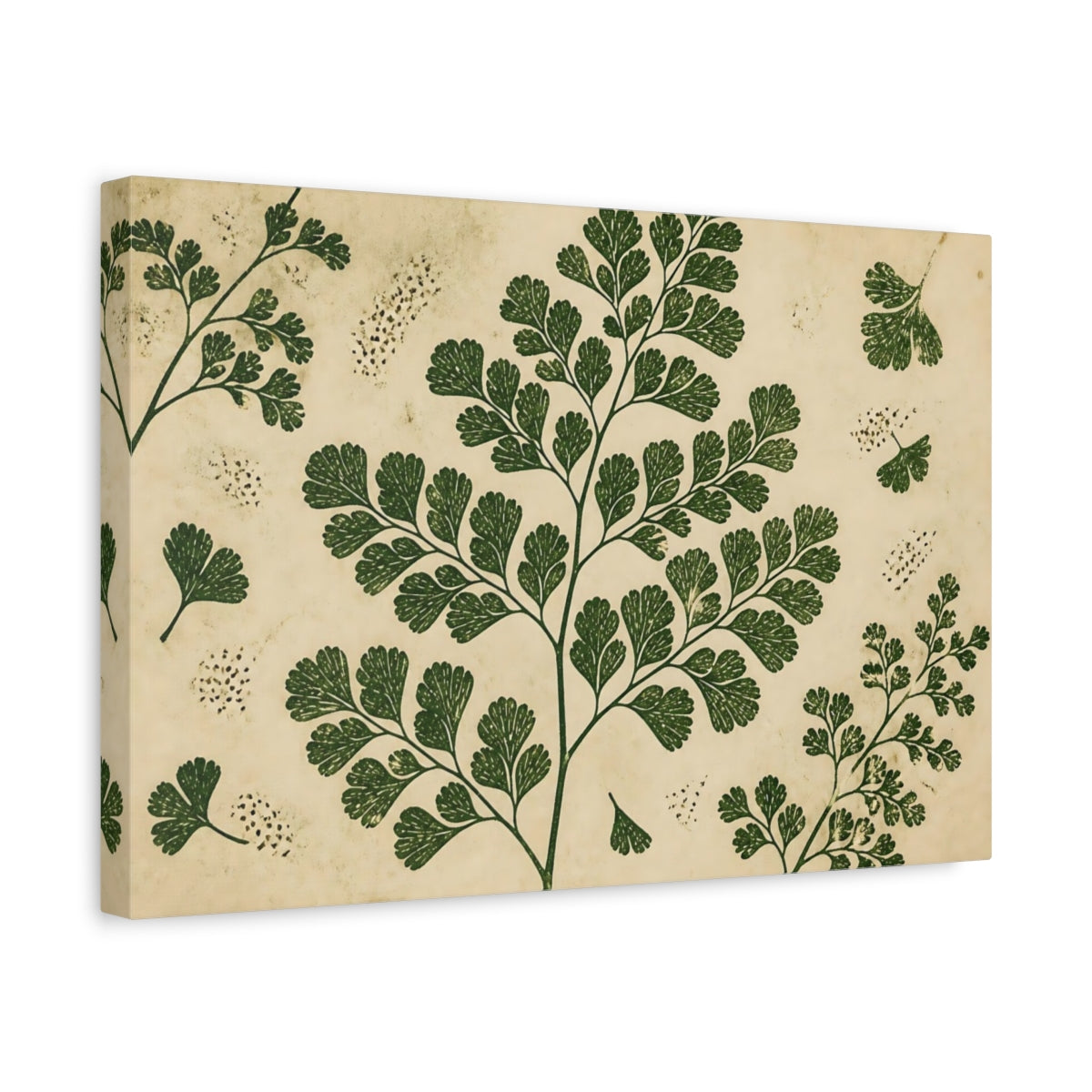 Side Mockup 4. Botanical Maidenhair Fern shown as canvas print