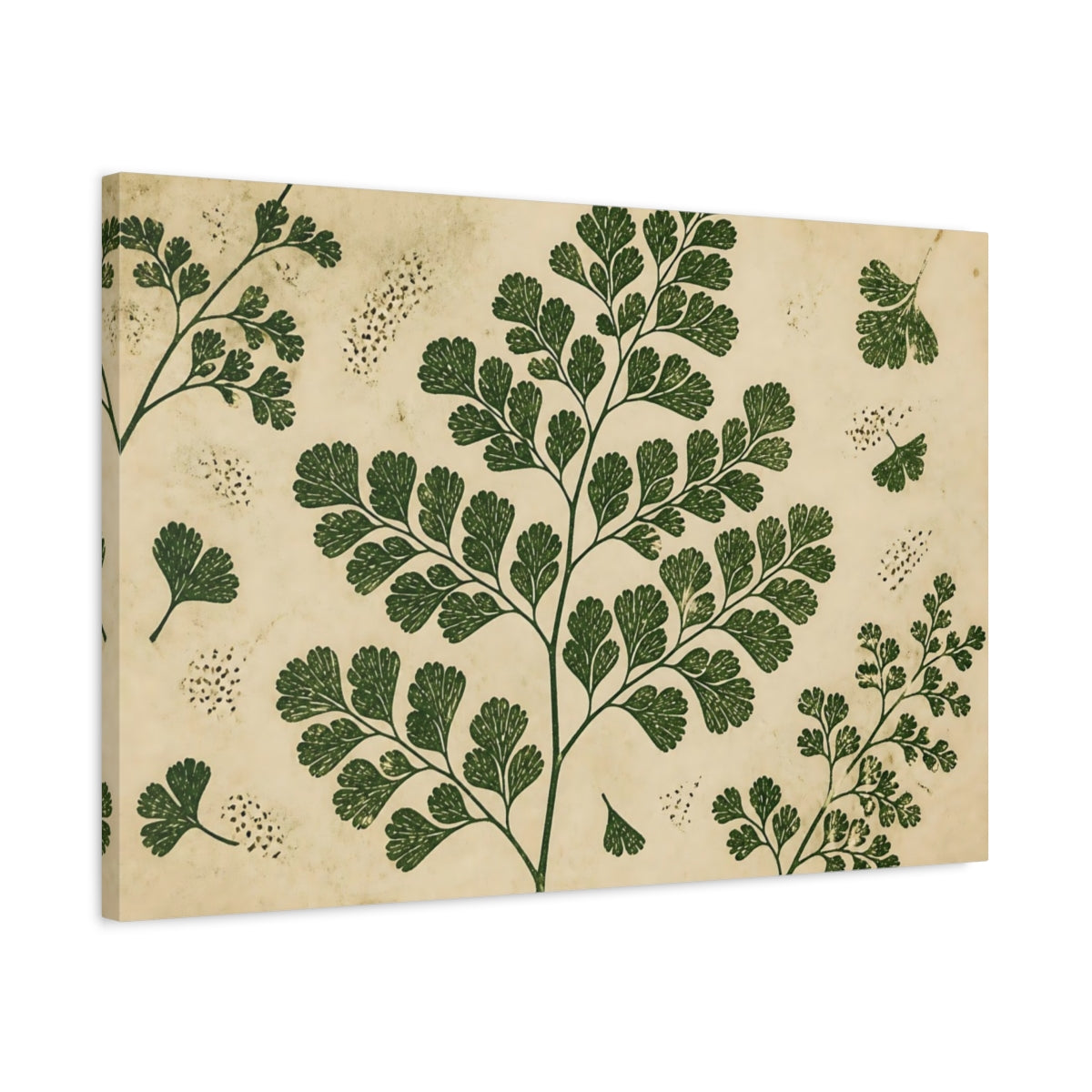 Side Mockup 2. Botanical Maidenhair Fern shown as canvas print