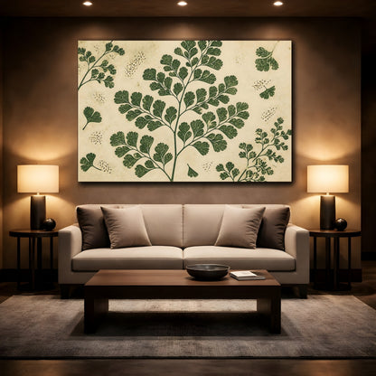Mockup 2. Botanical Maidenhair Fern shown as canvas print
