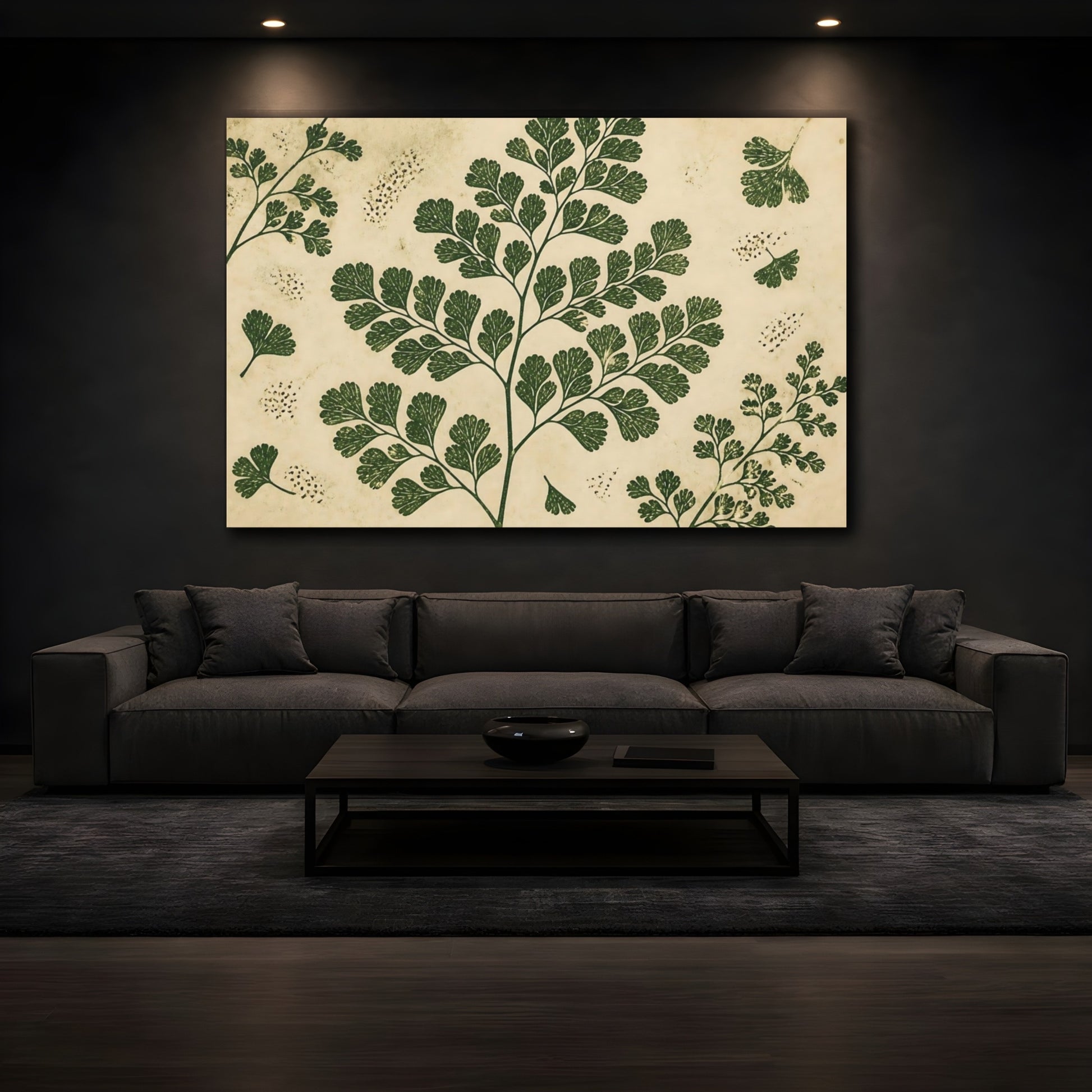Mockup 3. Botanical Maidenhair Fern shown as canvas print