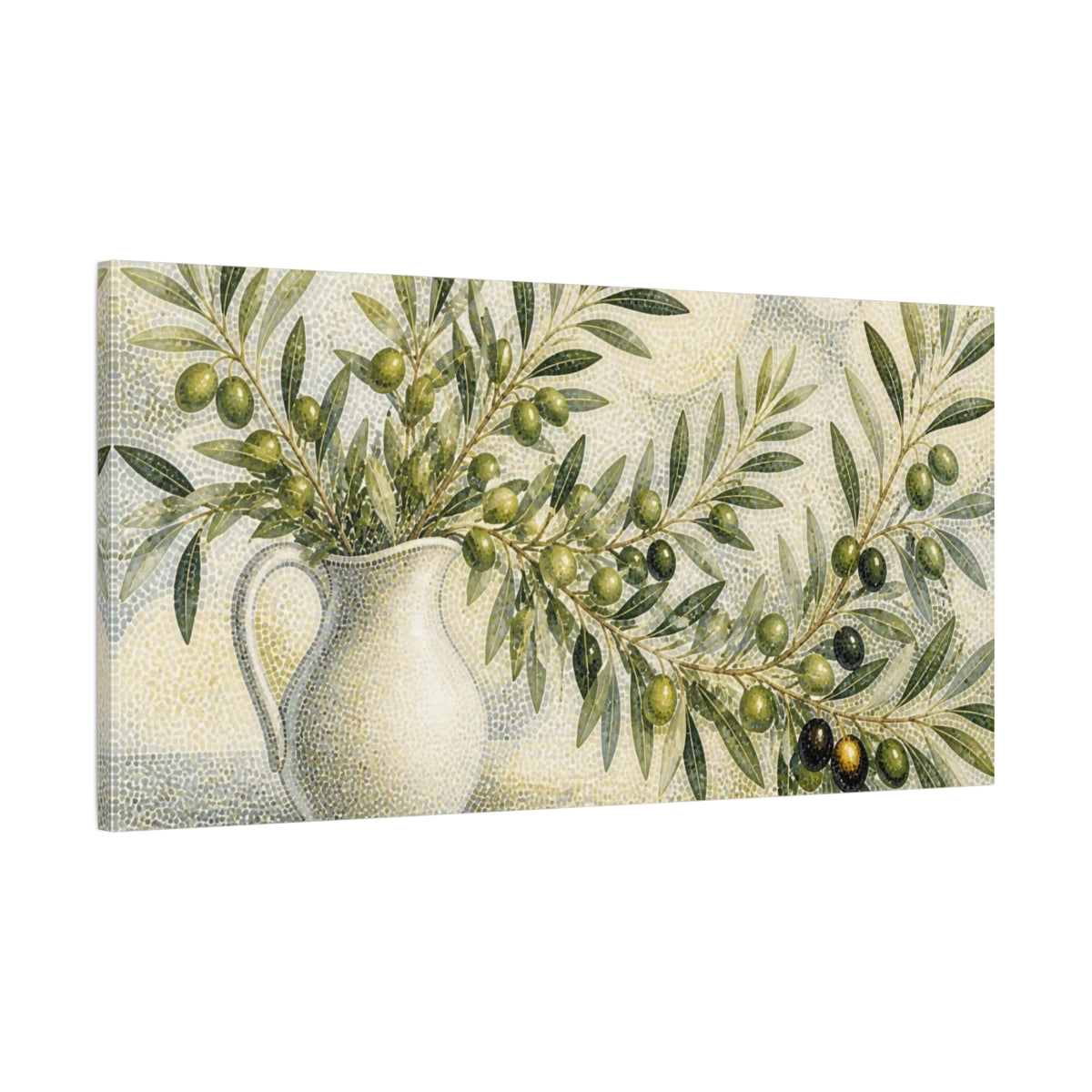 Main Mockup. Botanical Olive Branch shown as canvas print