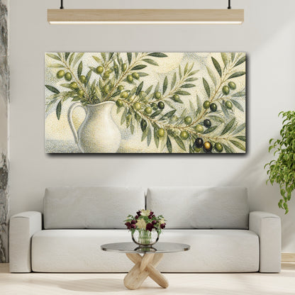 Mockup 2. Botanical Olive Branch shown as canvas print
