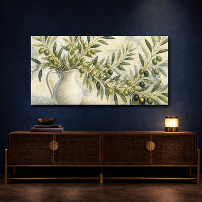 Mockup 4. Botanical Olive Branch shown as canvas print