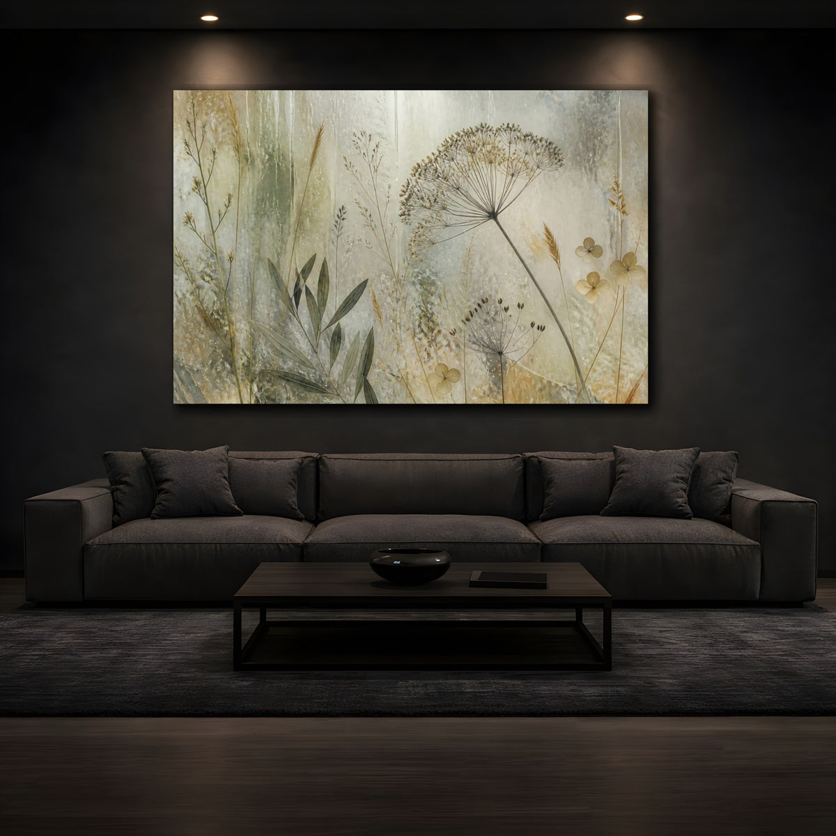 Mockup 3. Botanical Seedhead Study shown as canvas print