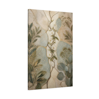 Main Mockup. Botanical White Blossom shown as canvas print