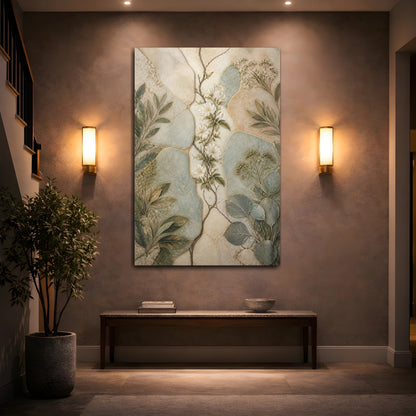 Mockup 2. Botanical White Blossom shown as canvas print