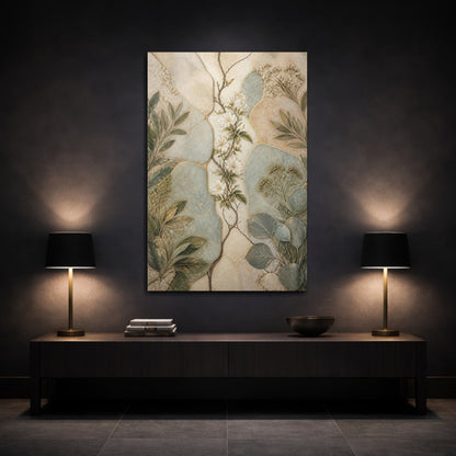 Mockup 3. Botanical White Blossom shown as canvas print