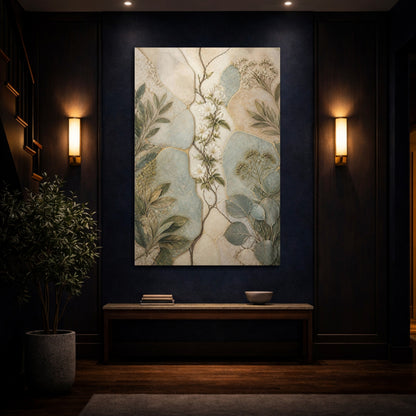 Mockup 4. Botanical White Blossom shown as canvas print
