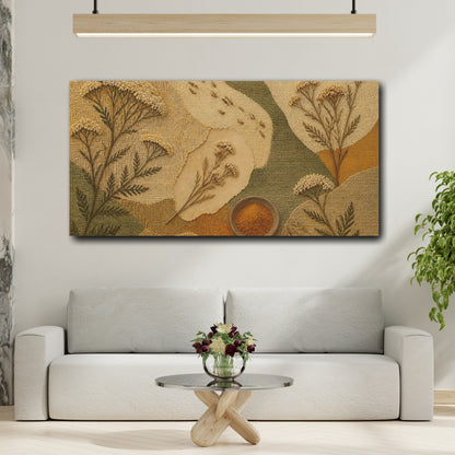Mockup 2. Botanical Yarrow Study shown as canvas print