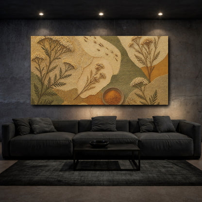 Mockup 3. Botanical Yarrow Study shown as canvas print