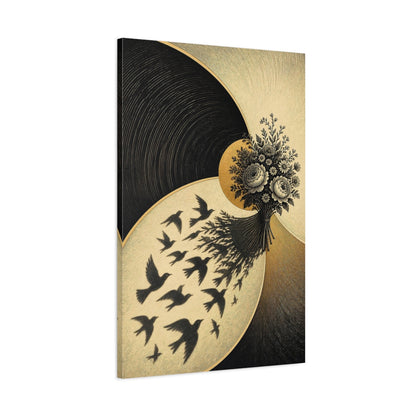 Main Mockup. Bouquet Illusion Of Flight shown as canvas print