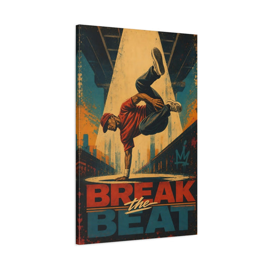 Main Mockup. Break The Beat shown as canvas print