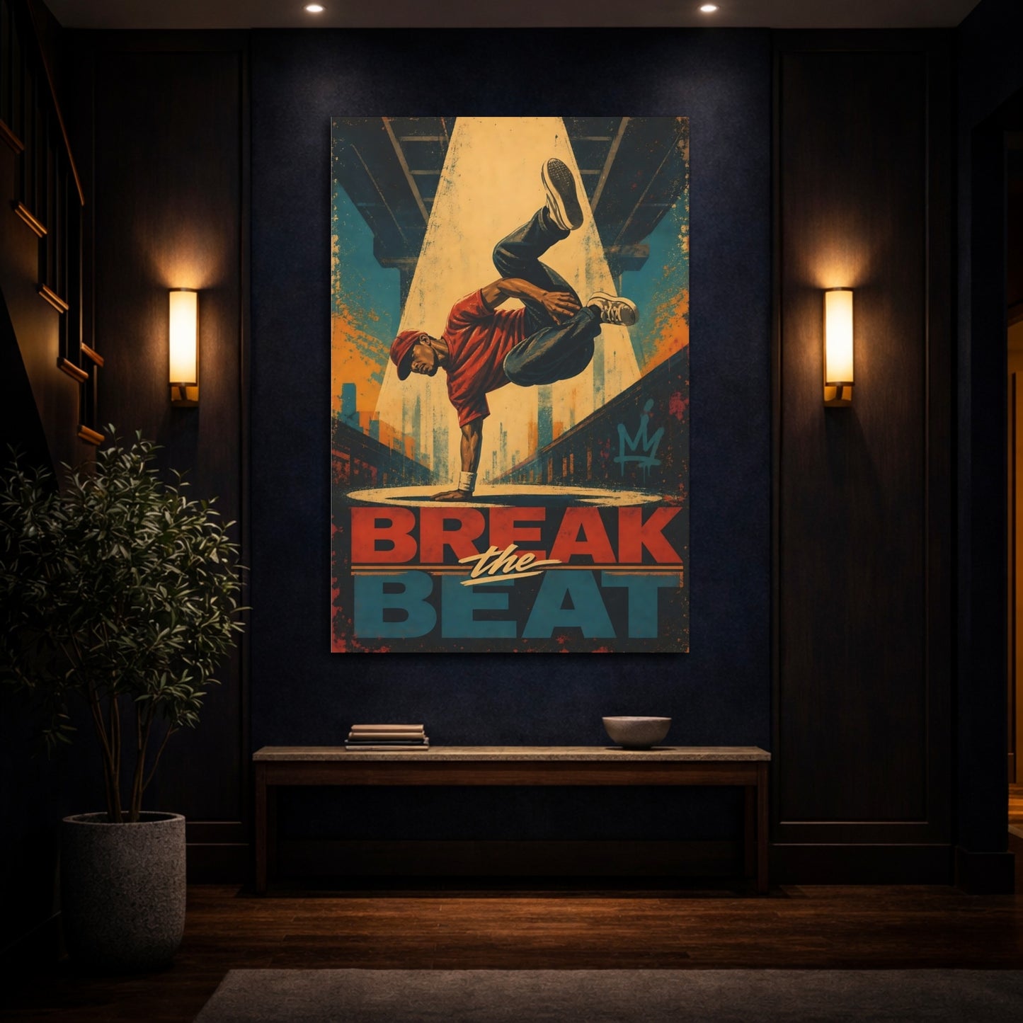 Mockup 4. Break The Beat shown as canvas print