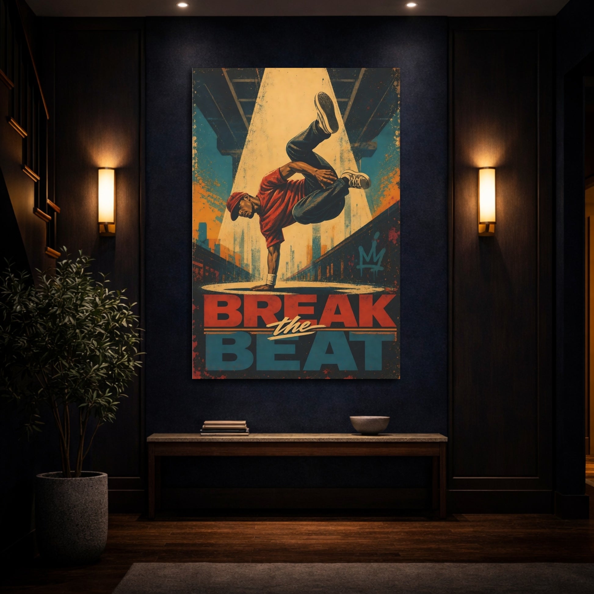 Mockup 4. Break The Beat shown as canvas print