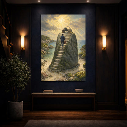 Mockup 4. Businessman Office Ascent shown as canvas print