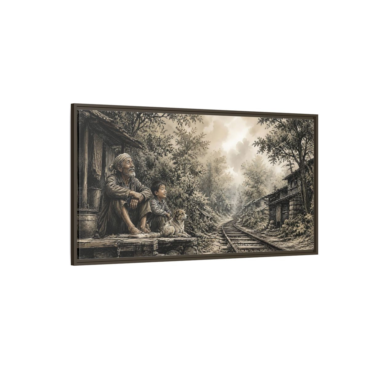 Side Mockup 4. By The Old Tracks shown as framed canvas print
