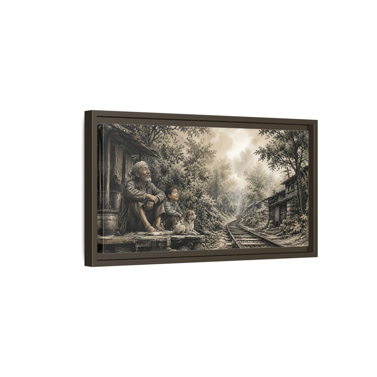 Side Mockup 7. By The Old Tracks shown as framed canvas print