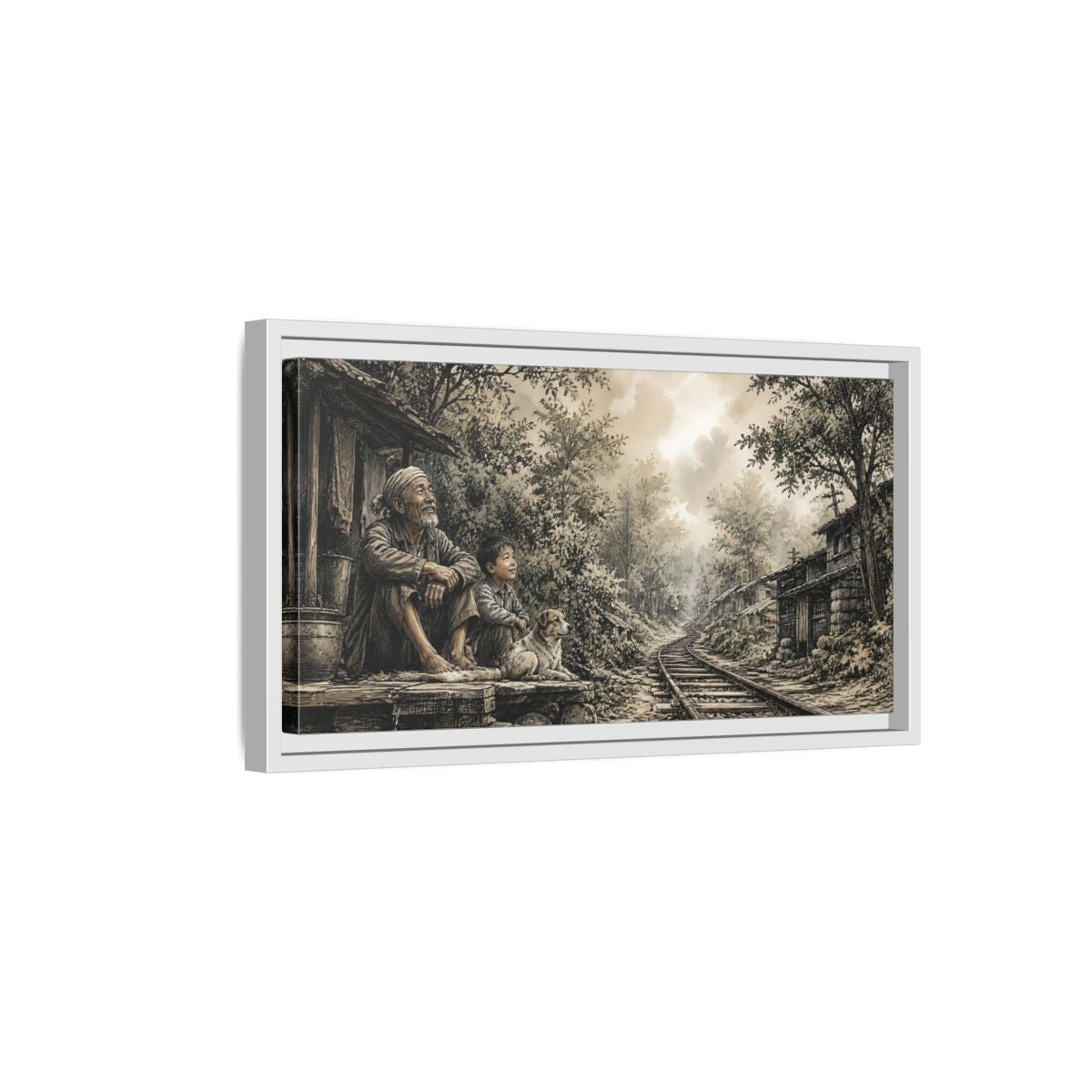 Side Mockup 6. By The Old Tracks shown as framed canvas print