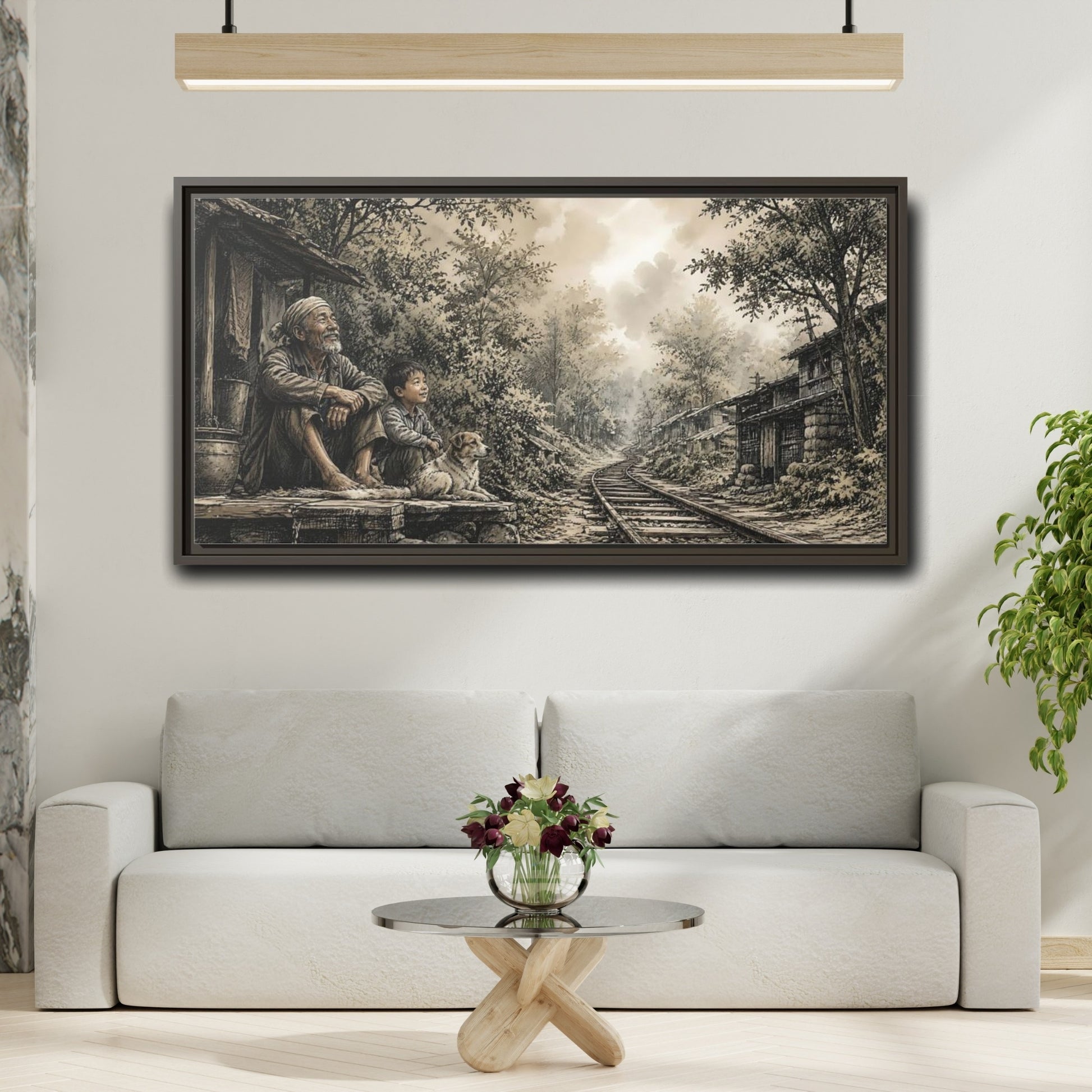 Mockup 2. By The Old Tracks shown as framed canvas print