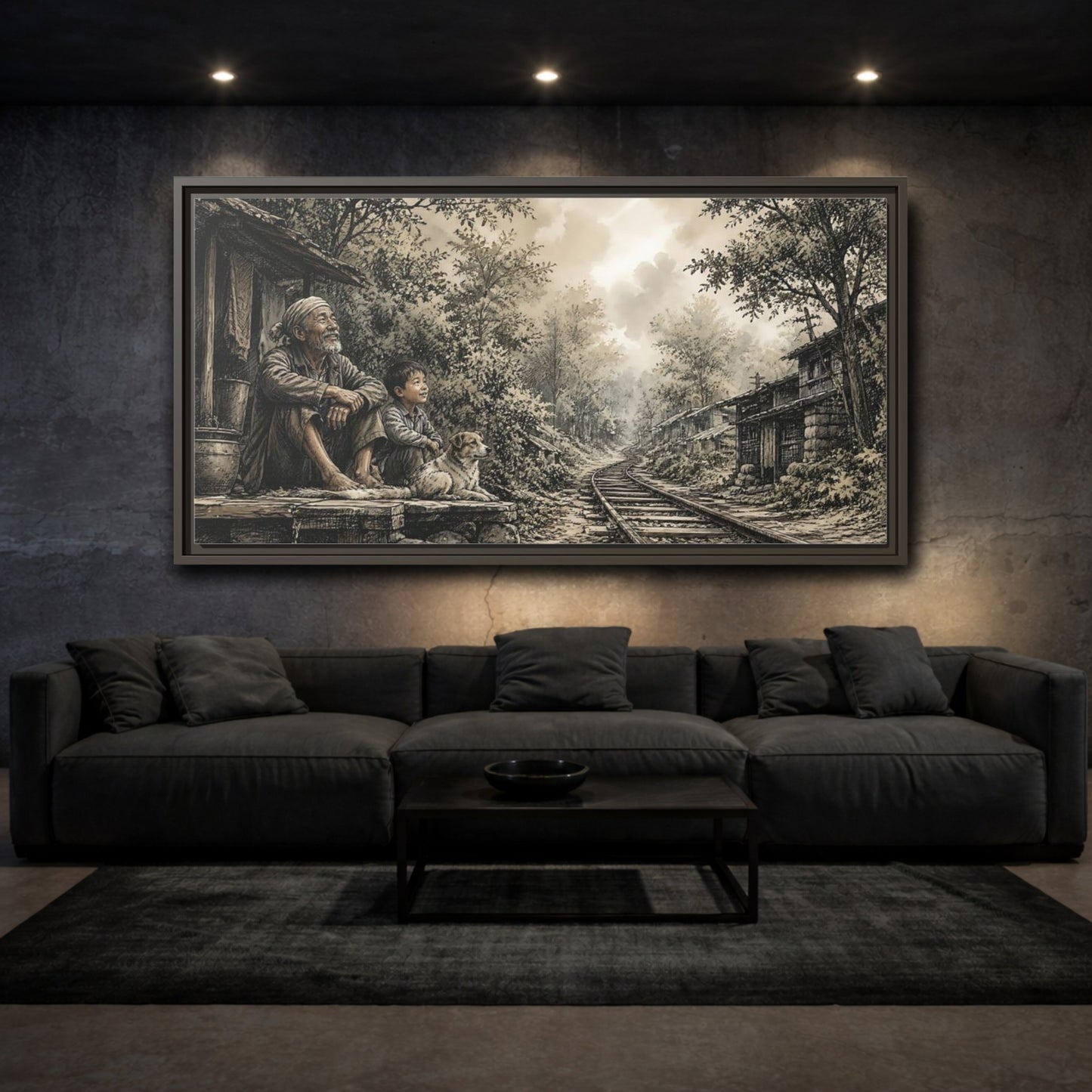 Mockup 3. By The Old Tracks shown as framed canvas print