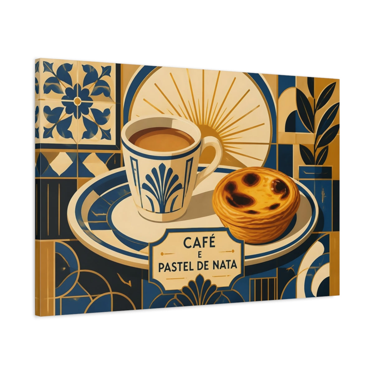 Main Mockup. Café & Pastel De Nata shown as canvas print