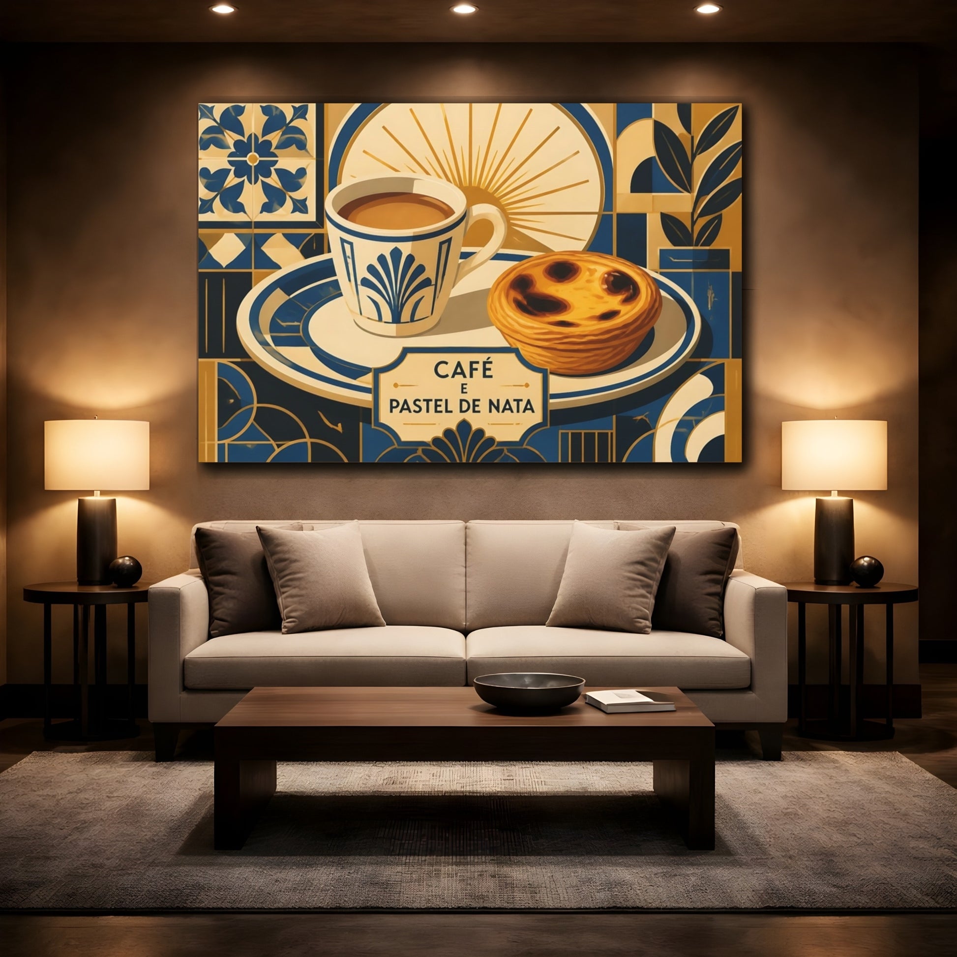 Mockup 2. Café & Pastel De Nata shown as canvas print