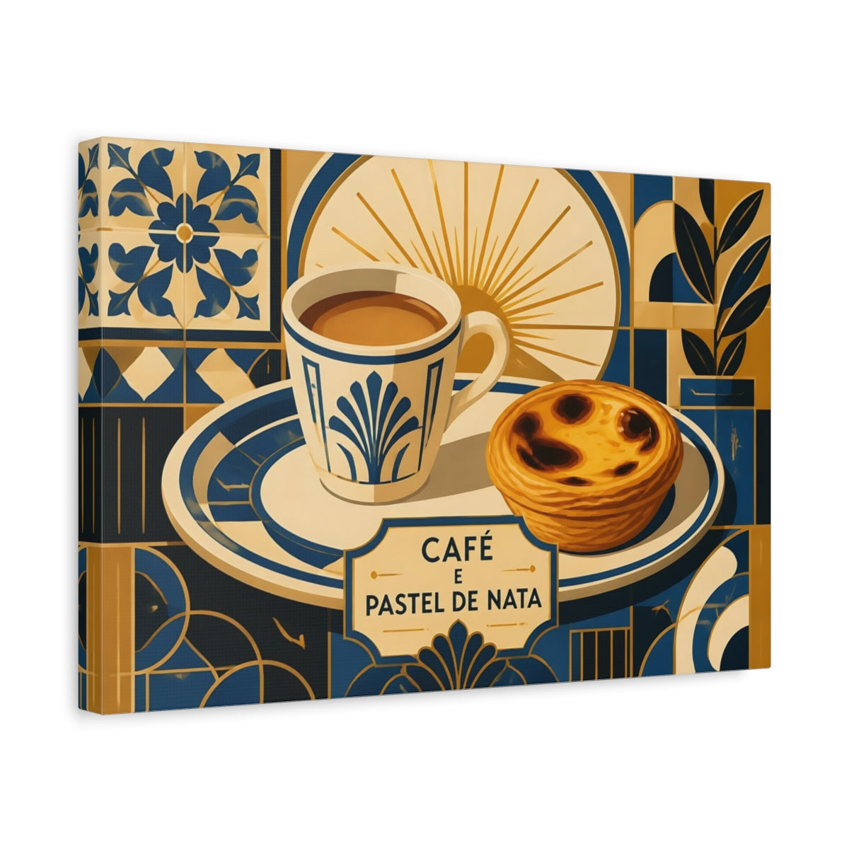 Side Mockup 4. Café & Pastel De Nata shown as canvas print