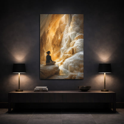 Mockup 3. Calcite Cave Motivation shown as canvas print