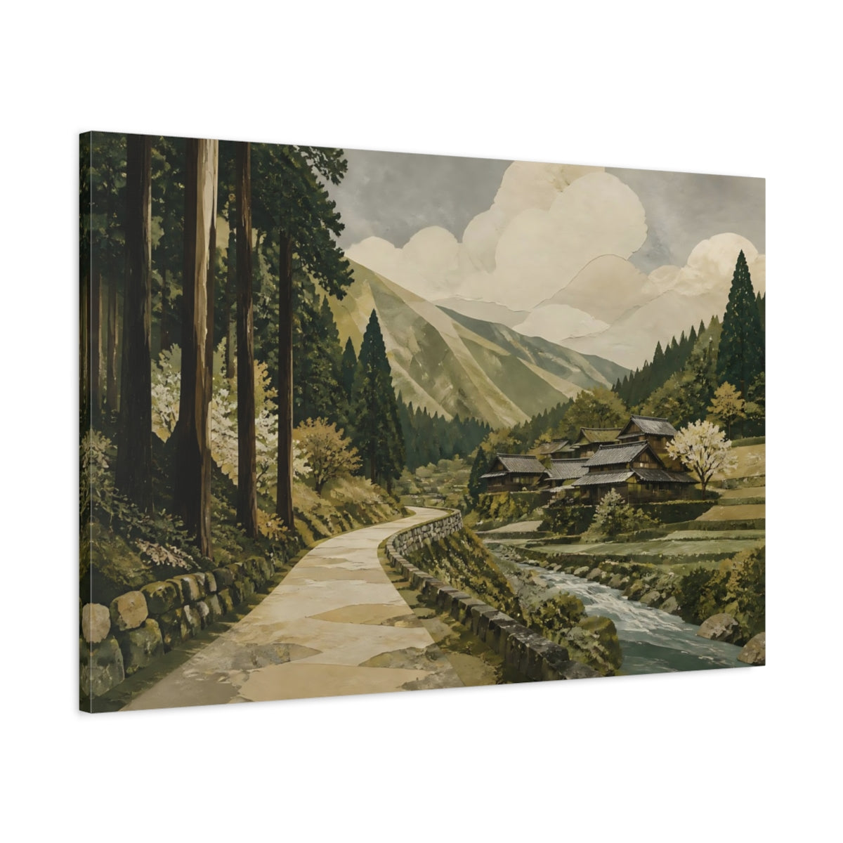 Main Mockup. Cedar Road To Mountain Village shown as canvas print