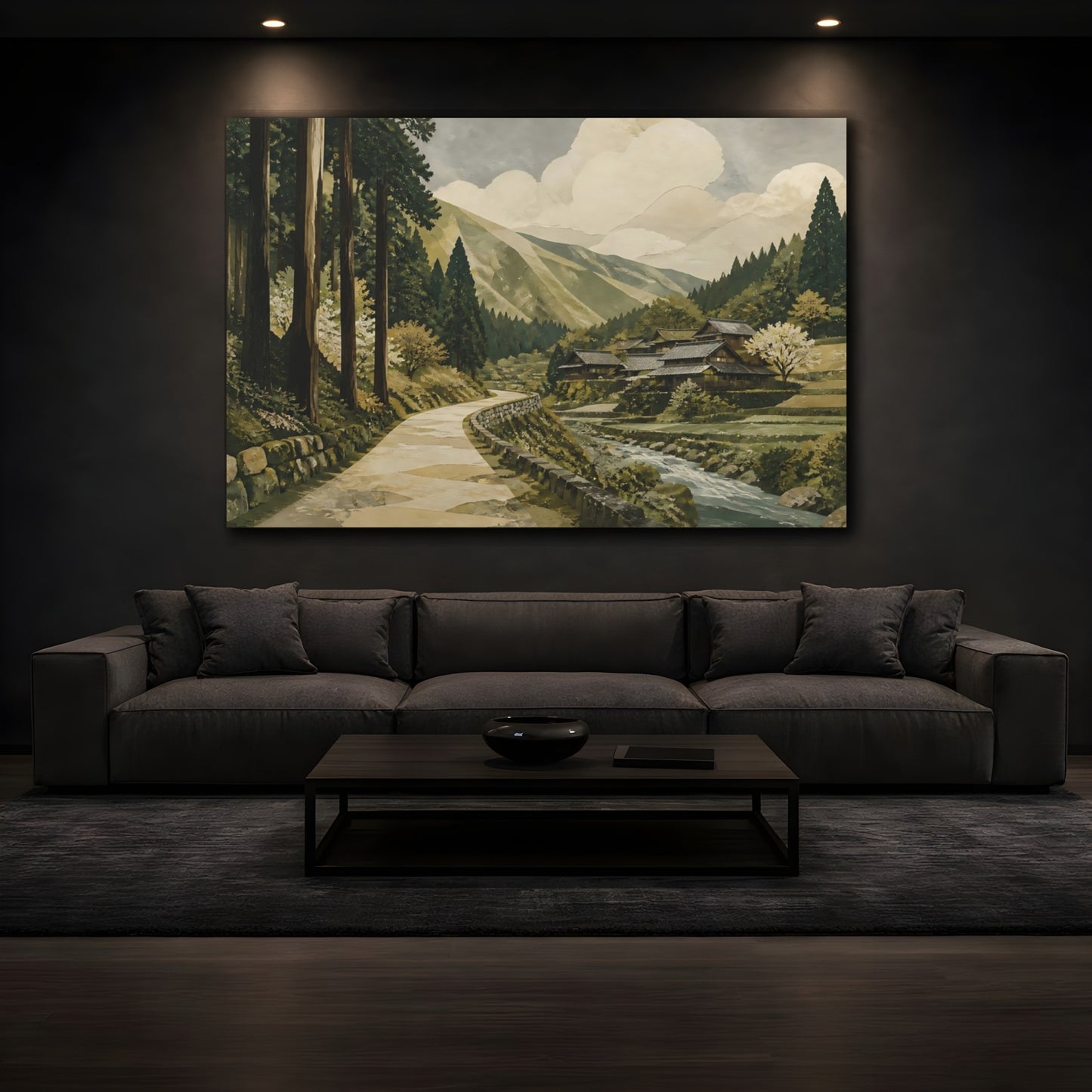 Mockup 3. Cedar Road To Mountain Village shown as canvas print