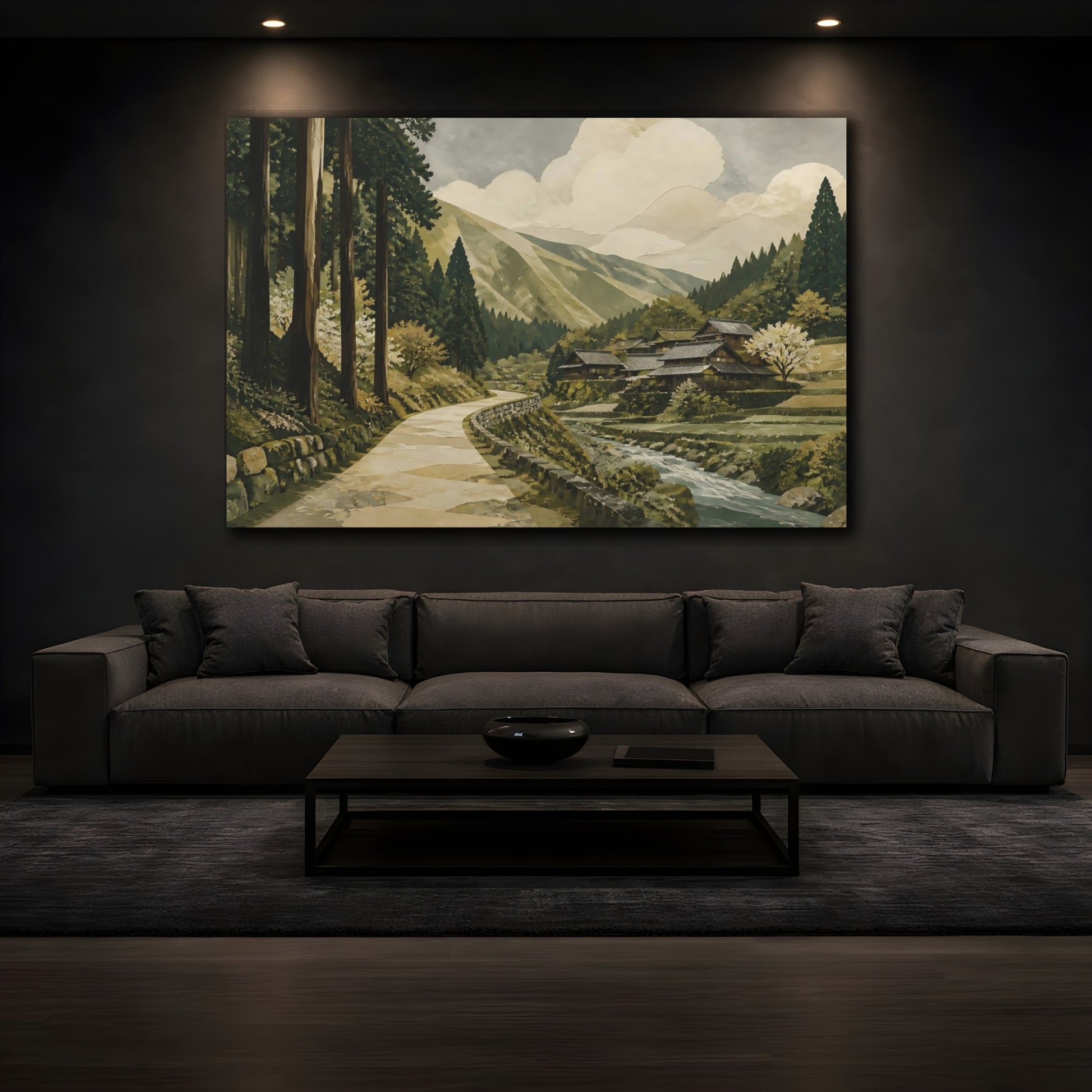 Mockup 3. Cedar Road To Mountain Village shown as canvas print