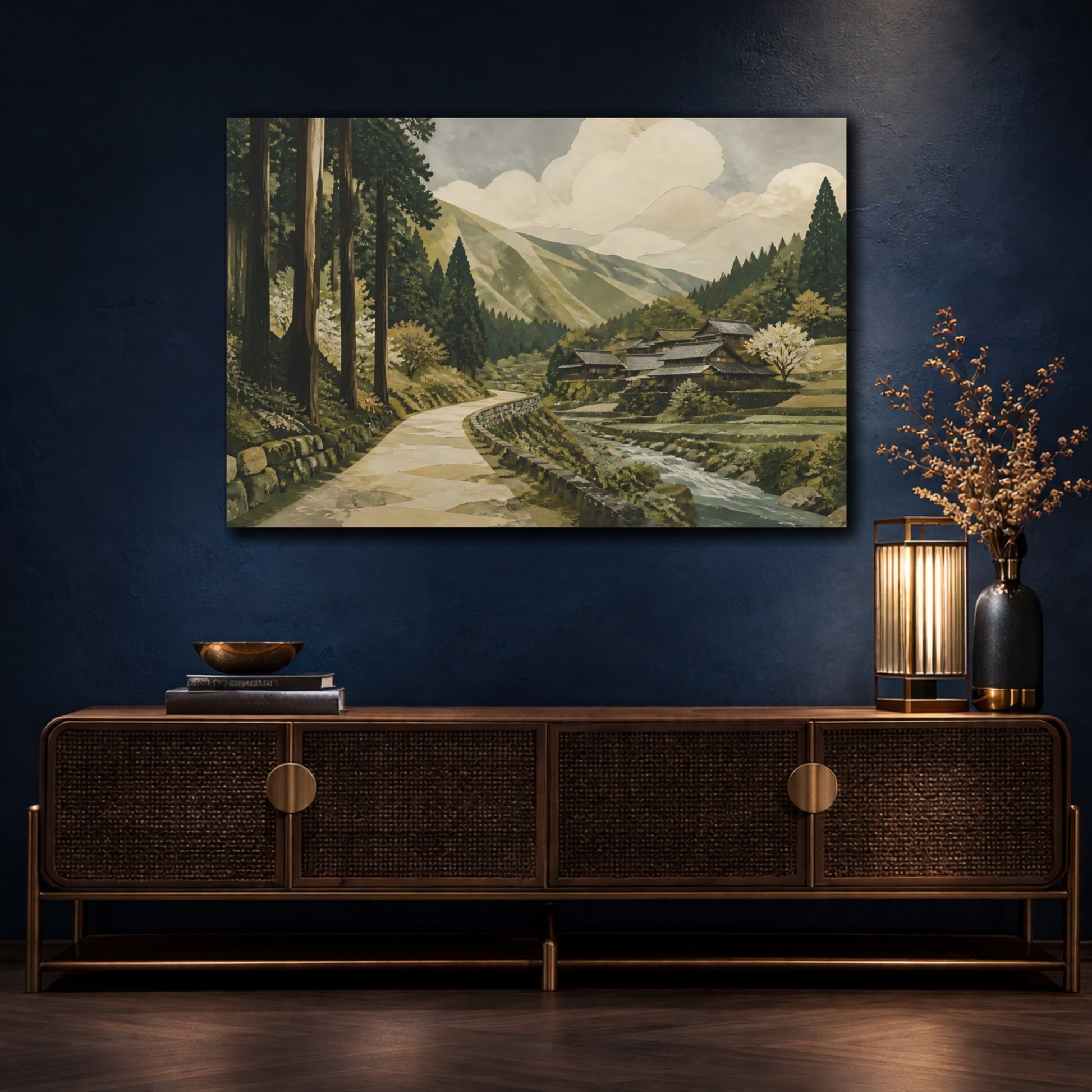 Mockup 4. Cedar Road To Mountain Village shown as canvas print