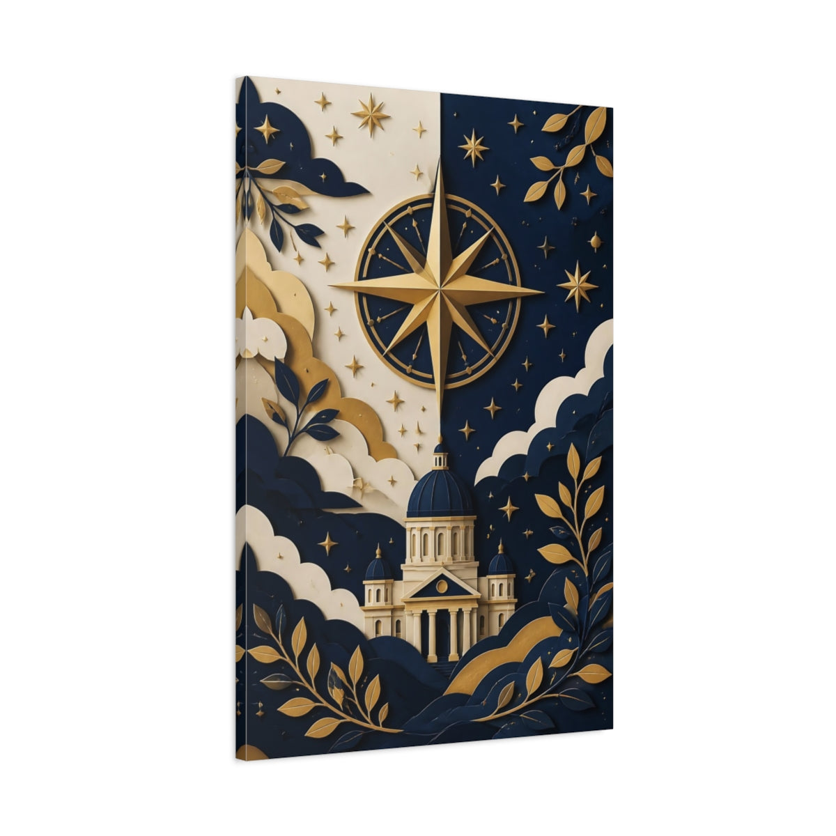 Main Mockup. Celestial Dome & Compass shown as canvas print