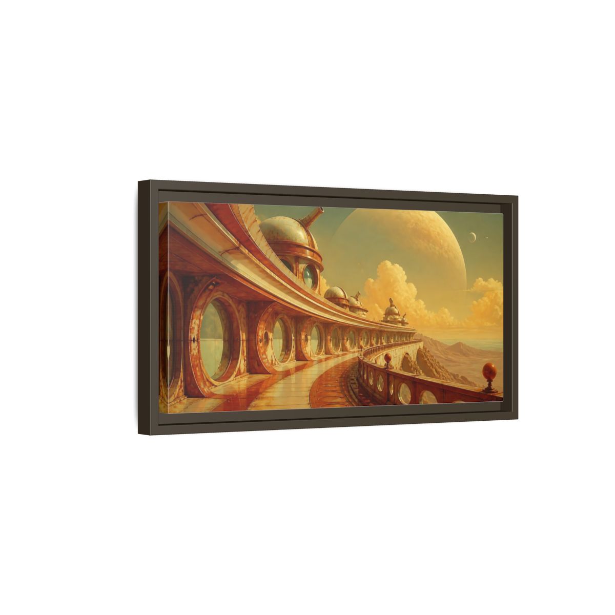 Side Mockup 7. Celestial Observatory Walkway shown as framed canvas print
