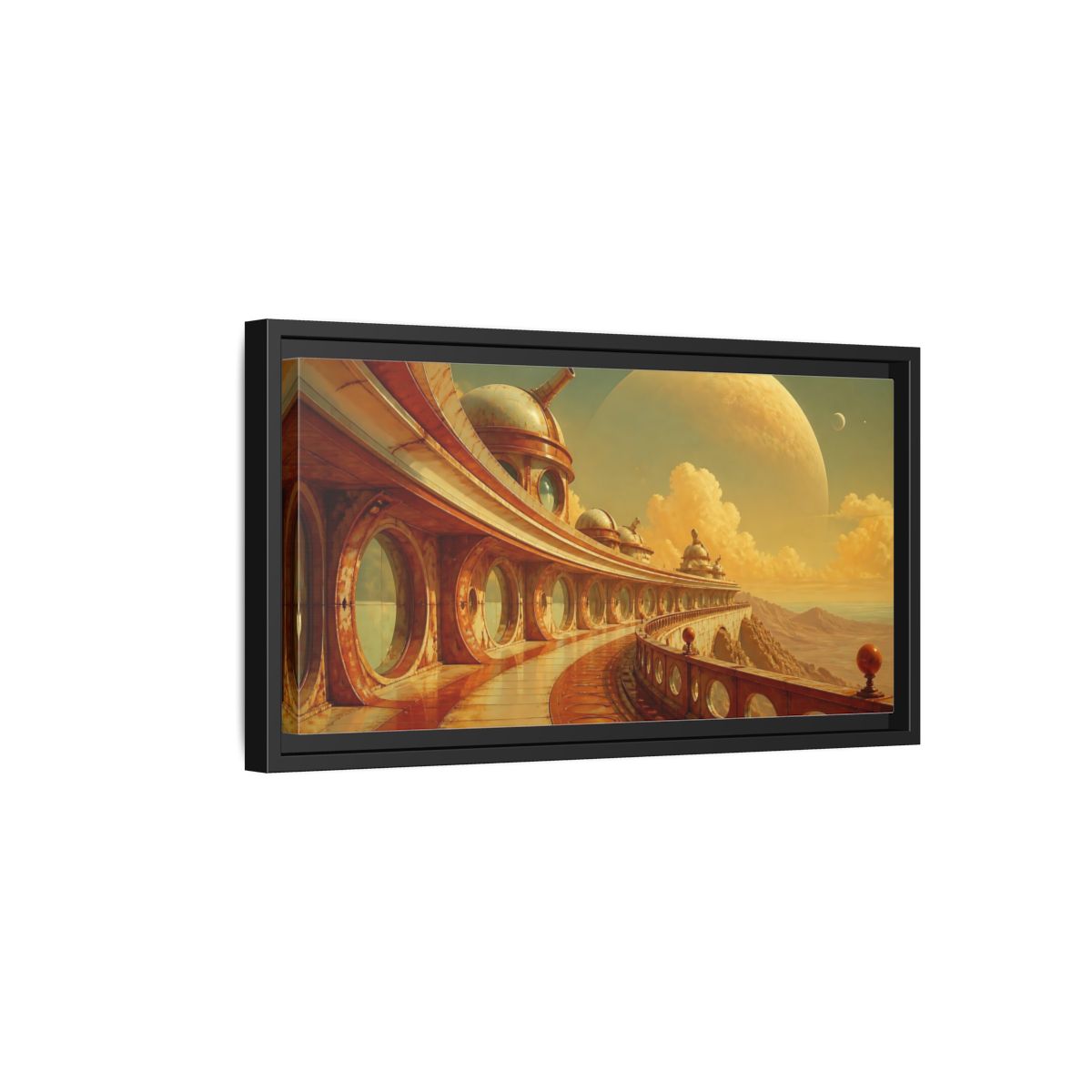 Side Mockup 8. Celestial Observatory Walkway shown as framed canvas print