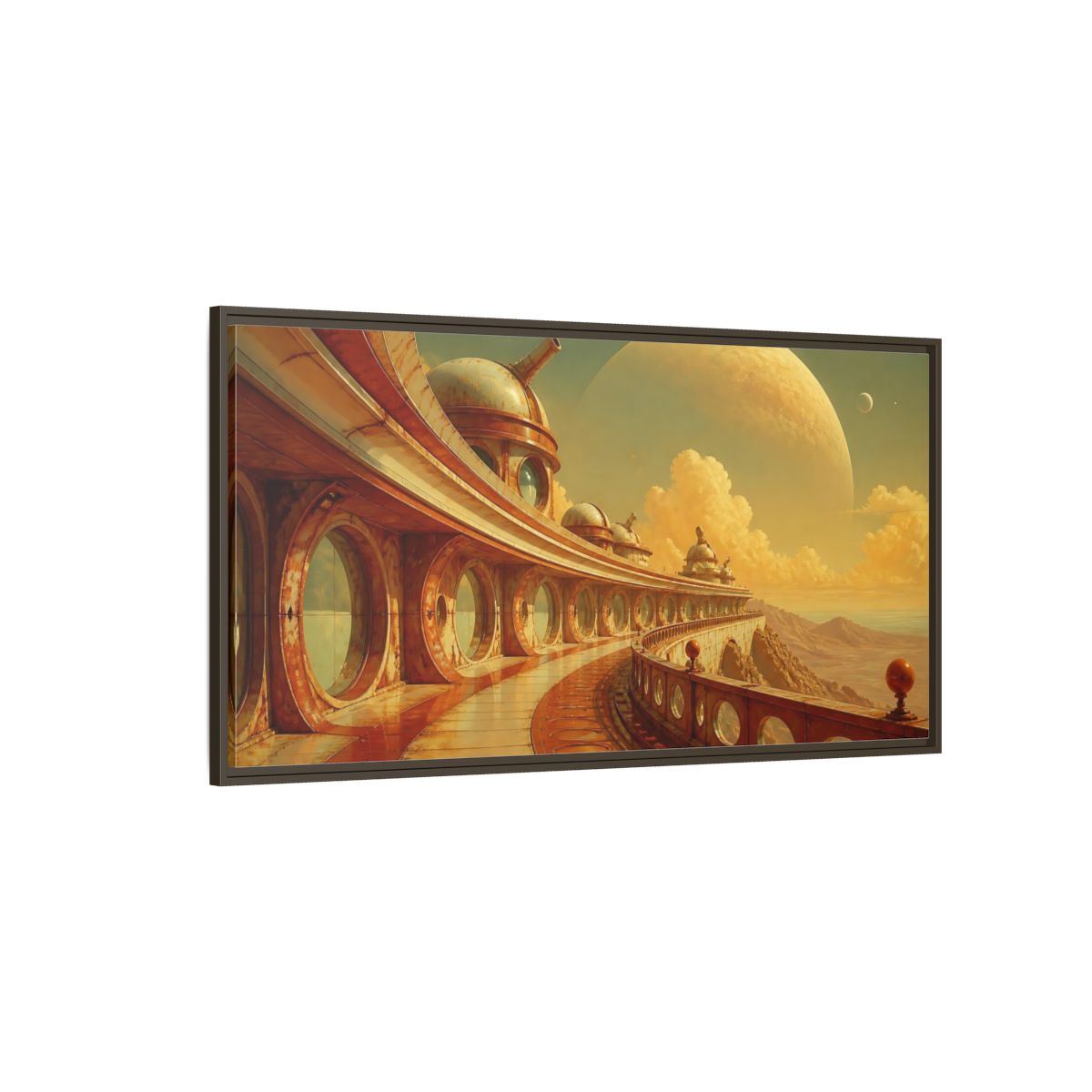 Side Mockup 4. Celestial Observatory Walkway shown as framed canvas print