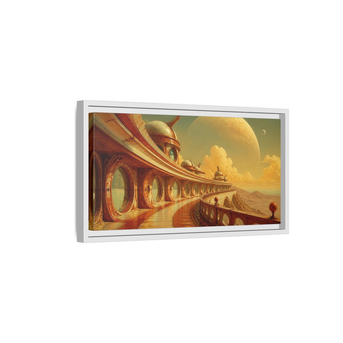 Side Mockup 6. Celestial Observatory Walkway shown as framed canvas print
