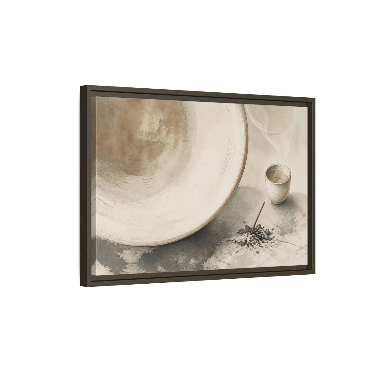 Side Mockup 2. Ceramic Cup And Incense shown as framed canvas print
