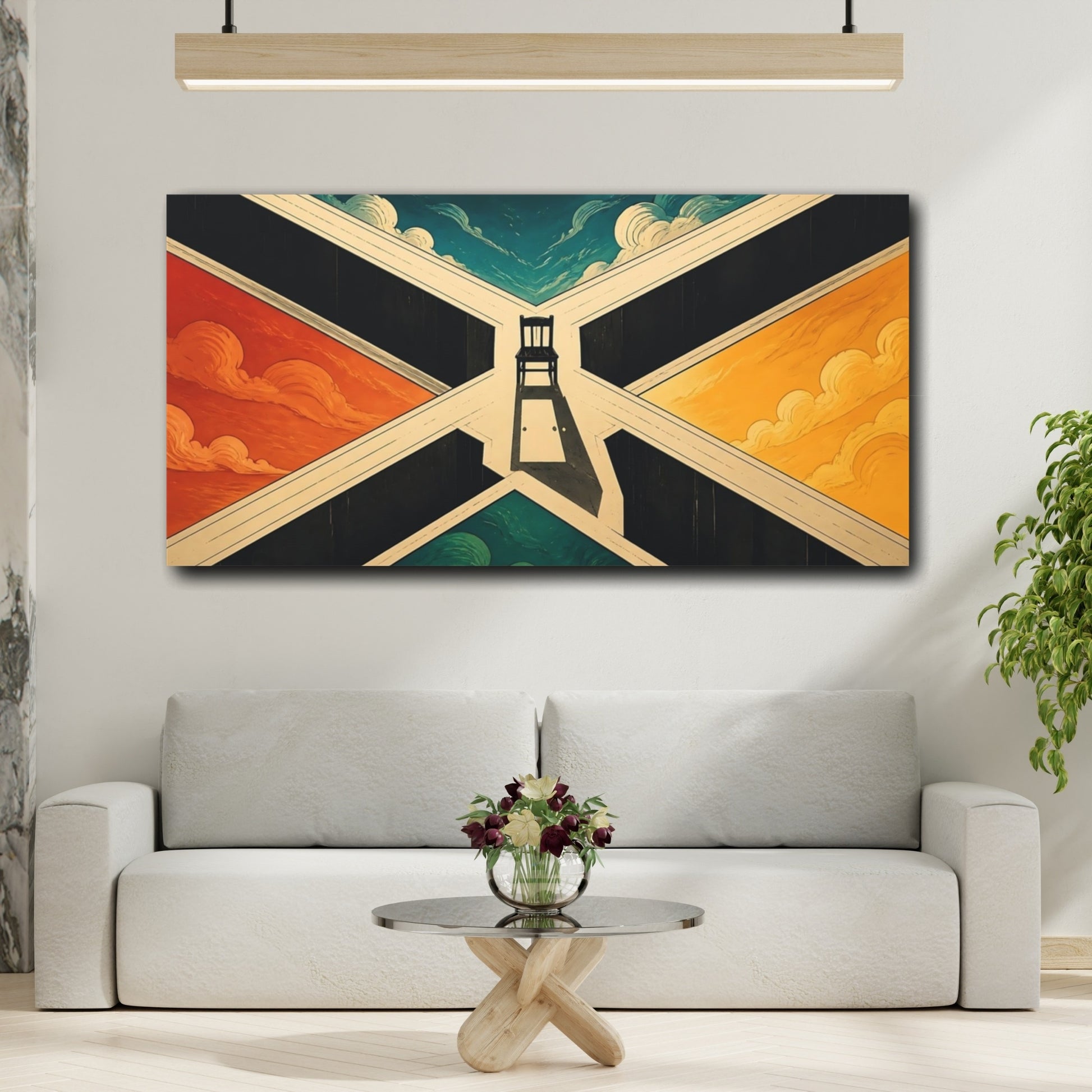 Mockup 2. Chair At The Crossroads shown as canvas print