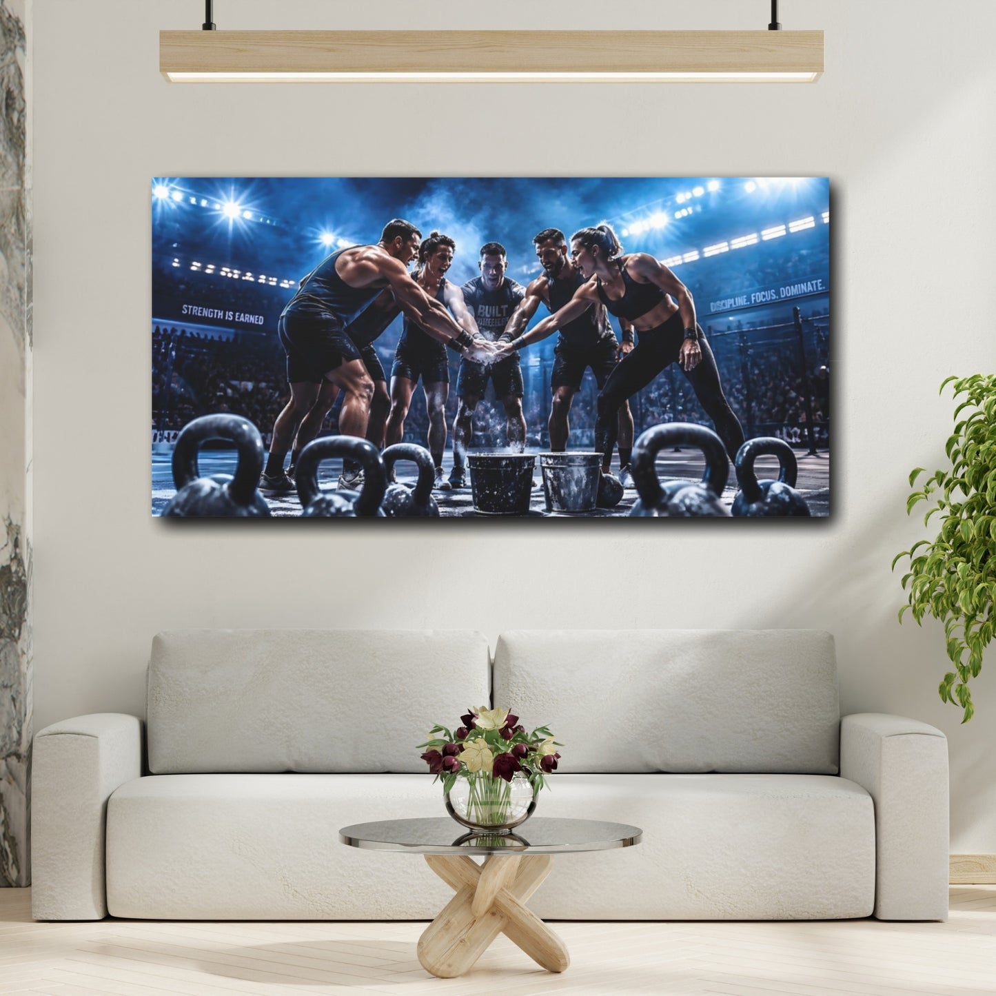 Mockup 2. Chalk Huddle Team shown as canvas print