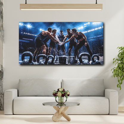 Mockup 2. Chalk Huddle Team shown as canvas print