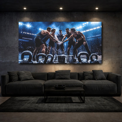 Mockup 3. Chalk Huddle Team shown as canvas print