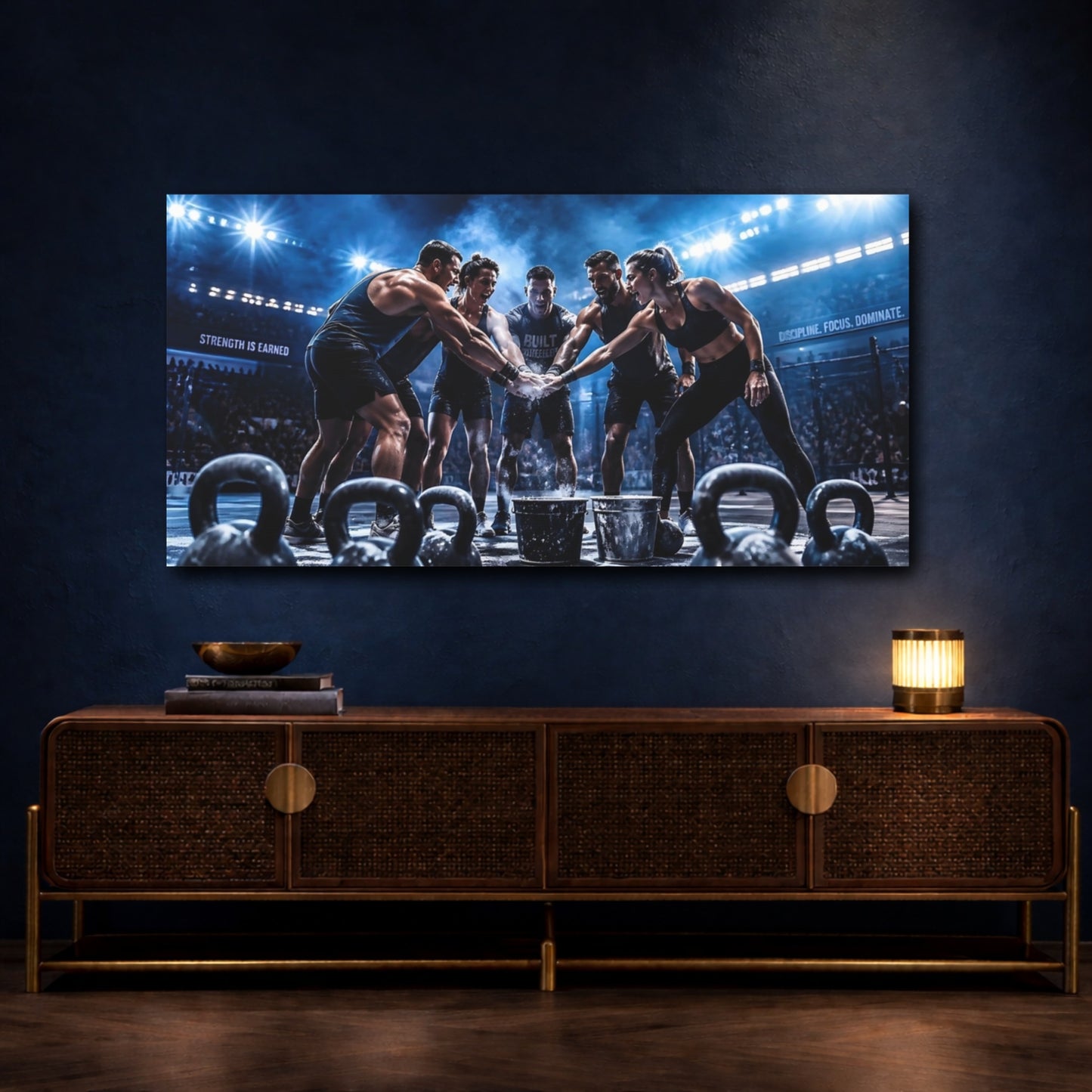 Mockup 4. Chalk Huddle Team shown as canvas print
