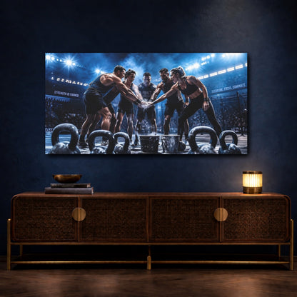 Mockup 4. Chalk Huddle Team shown as canvas print