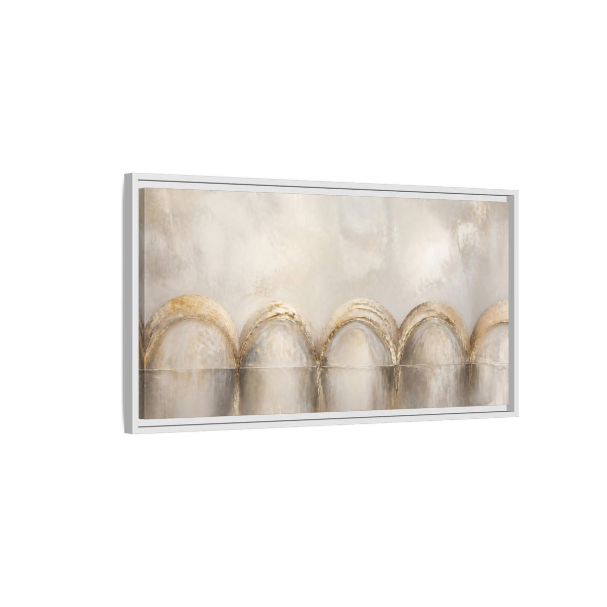 Side Mockup 1. Champagne Arch Accent shown as framed canvas print
