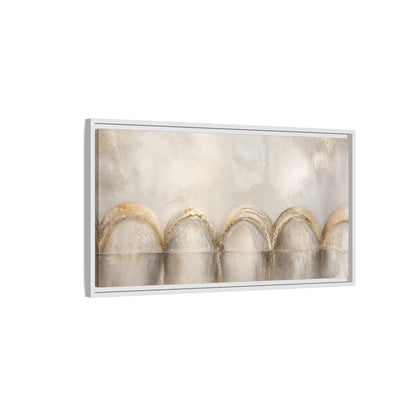 Side Mockup 1. Champagne Arch Accent shown as framed canvas print