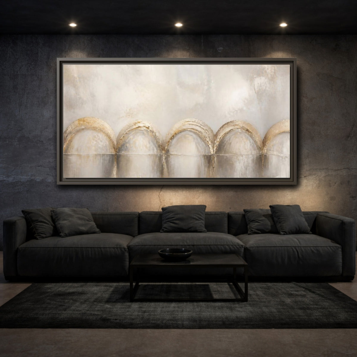 Mockup 3. Champagne Arch Accent shown as framed canvas print