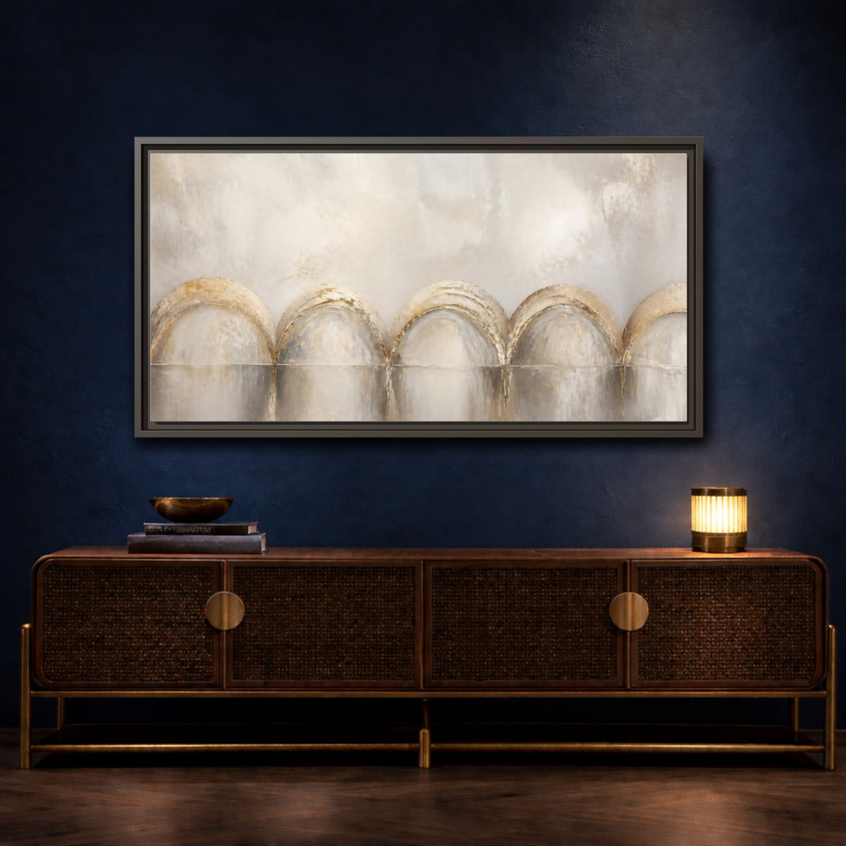 Mockup 4. Champagne Arch Accent shown as framed canvas print