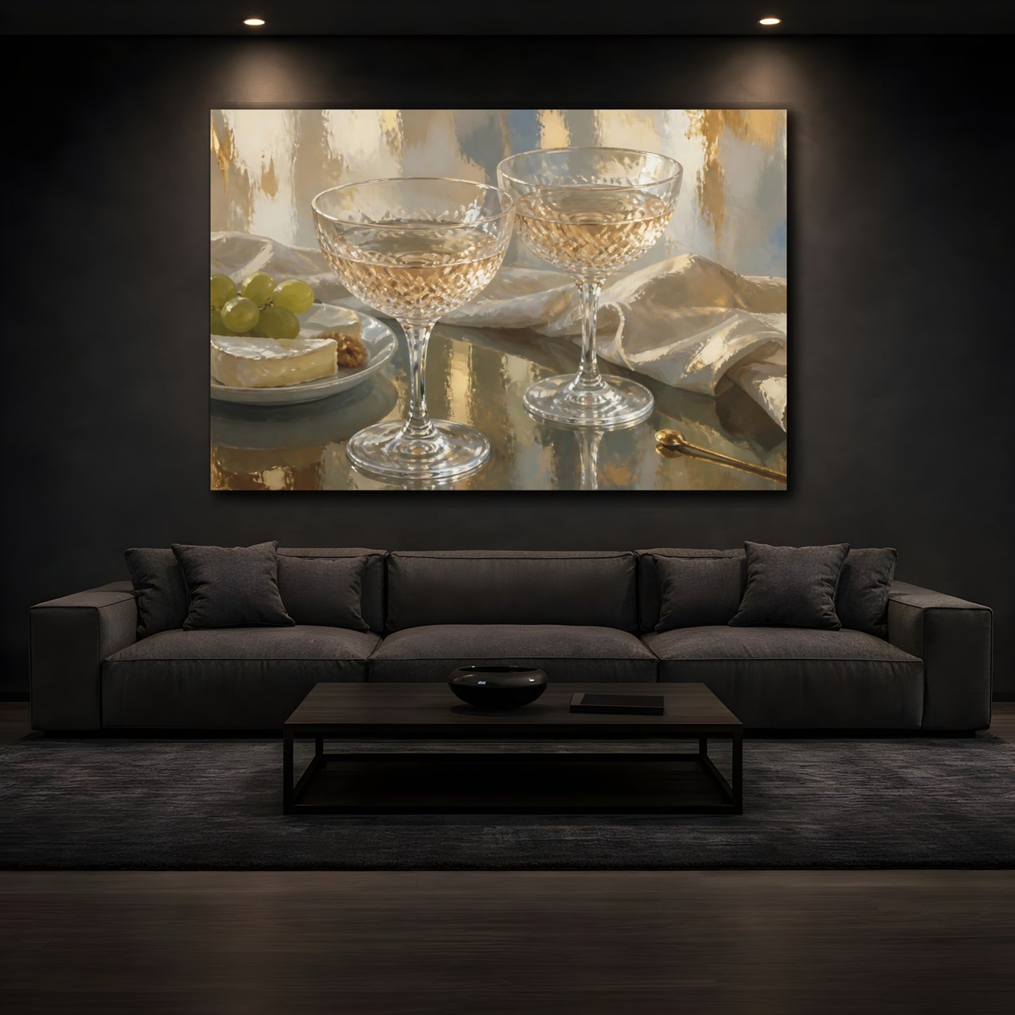 Mockup 3. Champagne Crystal Coupes shown as canvas print